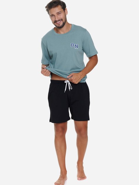Піжама (футболка + шорти) чоловіча бавовняна Doctor Nap PMB.5356 M Зелений/Темно-синій (5902701192372) - зображення 1