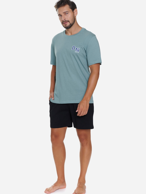 Піжама (футболка + шорти) чоловіча бавовняна Doctor Nap PMB.5356 L Зелений/Темно-синій (5902701192389) - зображення 2