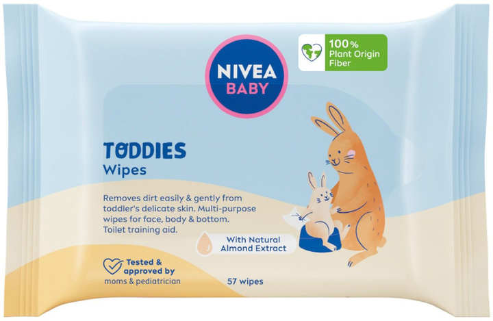 Серветки Nivea Baby Біорозкладні Toddies 57 шт (9005800369235) - зображення 1