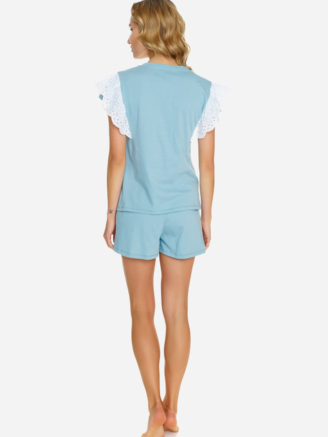 Піжама (футболка + шорти) жіноча бавовняна Doctor Nap PM.5362 S Блакитна (5902701192976) - зображення 2
