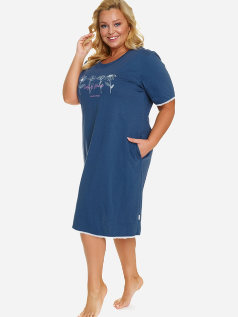 Нічна сорочка жіноча бавовняна Doctor Nap TB.5366 L Темно-синя (5902701193379) - зображення 1