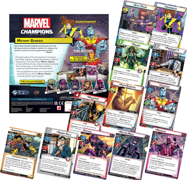 Додаток до настільної гри Marvel Champions Fantasy Flight Games: Mutant Genesis Expansion (0841333116743) - зображення 3