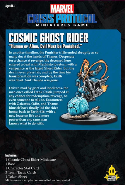 Figurka do złożenia i pomalowania Atomic Mass Games Marvel Crisis Protocol Cosmic Ghost Rider (0841333122683) - obraz 2