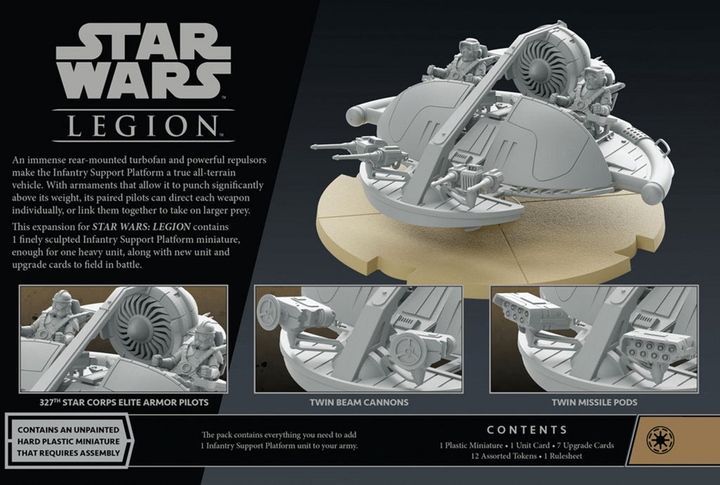 Figurka do złożenia i pomalowania Fantasy Flight Games Star Wars Legion Intantry Support Platform Unit Expansion (0841333113292) - obraz 2