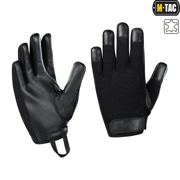 Стрілецькі, тактичні рукавички M-Tac Police Black (Чорні) Розмір M - зображення 1