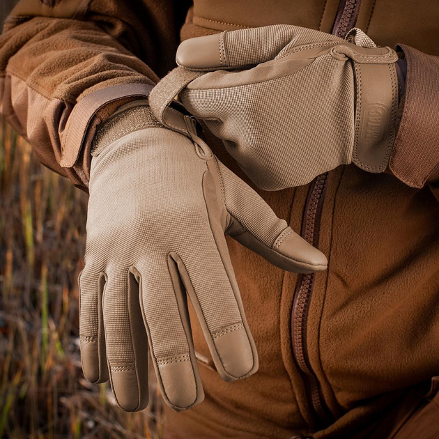 Стрілецькі, тактичні рукавички M-Tac Police Khaki (Хакі) Розмір S - зображення 2