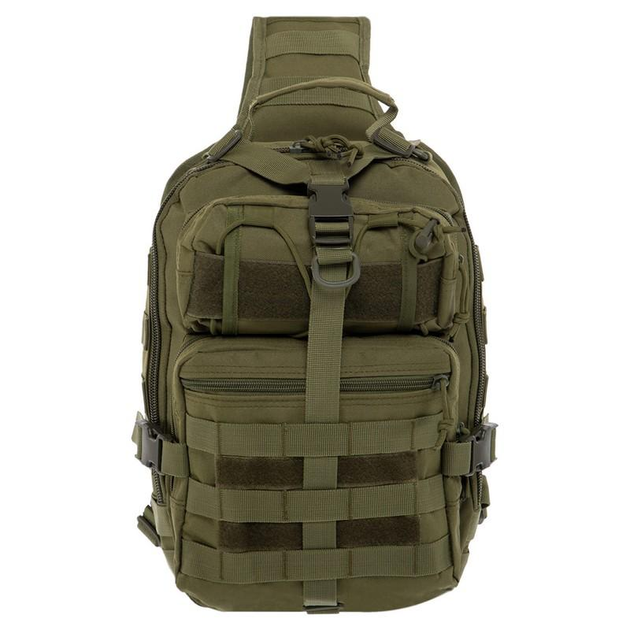 Рюкзак тактический (Сумка-слинг) с одной лямкой Military Rangers ZK-9115 размер 35х25х15см 13л Оливковый - изображение 2