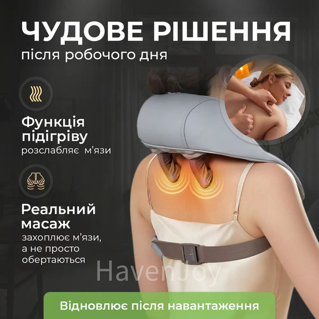 Электрический массажер для шеи и плеч с успокаивающим подогревом, Neck ...