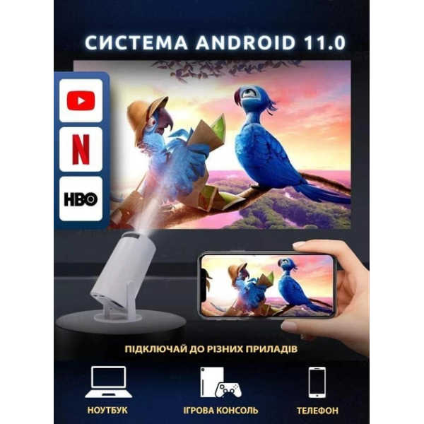 Смарт проектор MAGCUBIC HY300 Домашний кинотеатр 4K Android 11 HD BT5.0 Dual Wi-Fi - изображение 5