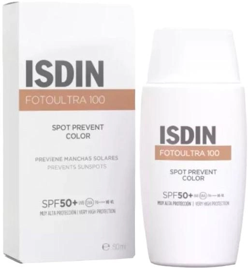 Сонцезахисний флюїд для обличчя Isdin Fotoultra 100 Spot Prevent Colour SPF 50+ 50 мл (8429420246843) - зображення 2