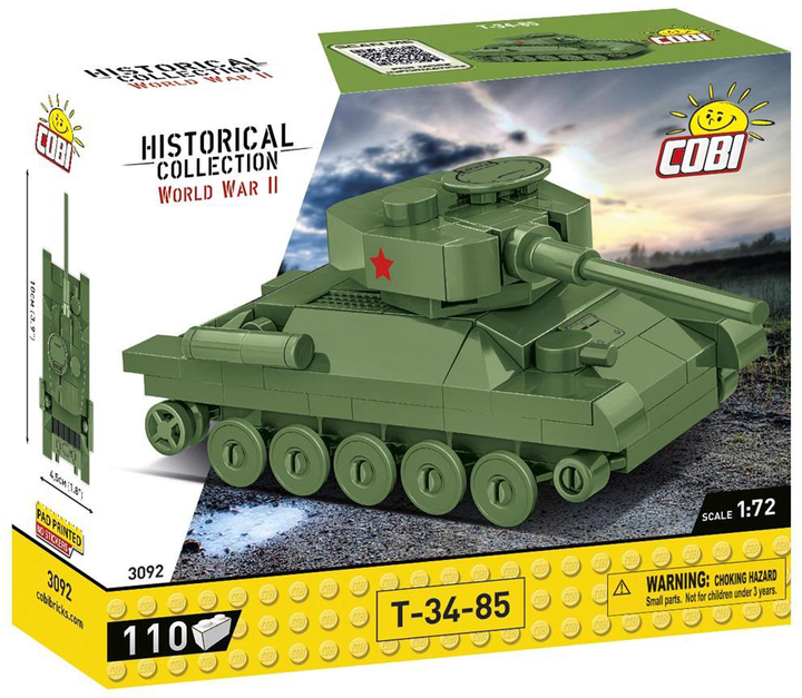 Klocki Cobi Historical Collection World War 2 T-34-85 110 elementów (5902251030926) - obraz 1