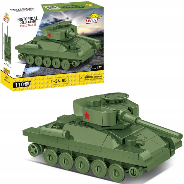 Klocki konstrukcyjne Cobi Historical Collection World War II T-34-85 110 elementów (5902251030926) - obraz 3