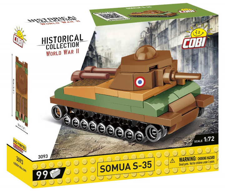 Klocki Cobi Historical Collection World War 2 Somua S-35 99 elementów (5902251030933) - obraz 1