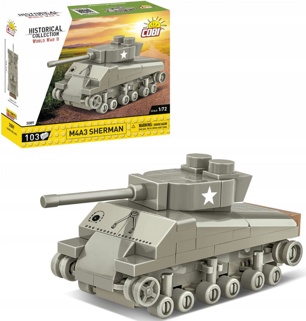 Klocki konstrukcyjne Cobi Historical Collection World War II M4 A3 Sherman 103 elementy (5902251030896) - obraz 3
