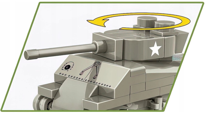 Klocki konstrukcyjne Cobi Historical Collection World War II M4 A3 Sherman 103 elementy (5902251030896) - obraz 6