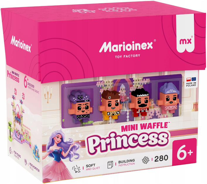 Klocki Marioinex Mini Waffle Księżniczka 280 elementów (5903033905784) - obraz 1