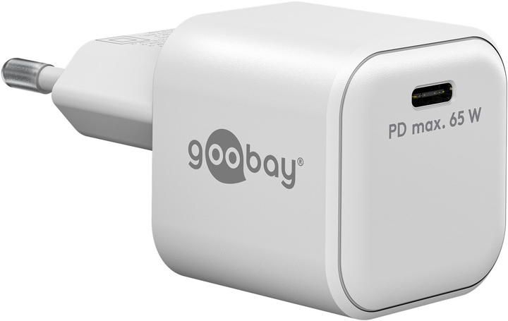 Ładowarka sieciowa Goobay USB-C PD GaN Fast Charger Nano 65W White - obraz 1