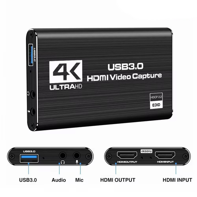 Устройство видеозахвата U&P VC20 Capture Card HDMI/USB 3.0 Black (SWE-VC20-BK) - изображение 2