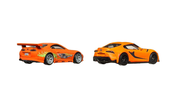 Машинка Premium 2шт Hot Wheels 2021 Toyota GR Supra / Toyota Supra Fast & Furious 2-Packs 1:64 HKF54 Orange - Фото 4 Машинка Premium 2шт Hot Wheels 2021 Toyota GR Supra / Toyota Supra Fast & Furious 2-Packs 1:64 HKF54 Orange - зображення 4
