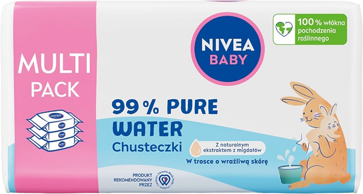 Chusteczki Nivea Baby 99% Pure Water 3x57 szt (5900017090528) - obraz 1