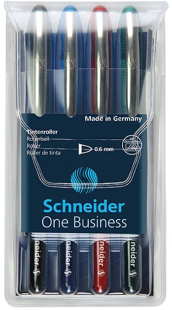 Набір кулькових ручок Schneider One Business 0.6 мм 4 шт (4004675099334) - зображення 1