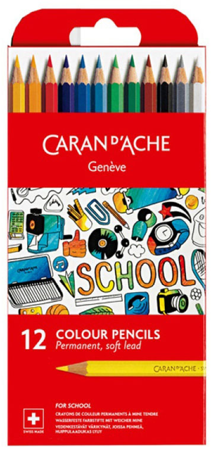 Zestaw kolorowych ołówków Caran d'Ache School Line 12 szt (7610186107078) - obraz 1