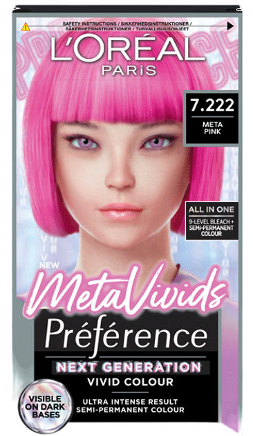 Farba do włosów L'Oreal Paris Preference Metavivids 7.222 Meta Pink (3600524105105) - obraz 2