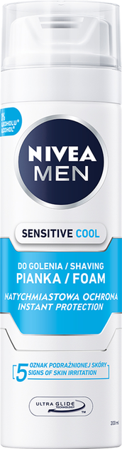 Pianka do golenia Nivea Men Sensitive Cool chłodząca 200 ml (5900017045122) - obraz 1