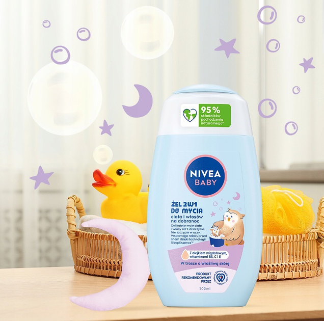 Żel do mycia ciała i włosów Nivea Baby 2in1 200 ml (5900017090436) - obraz 3