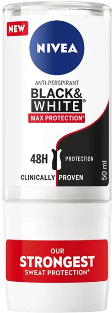 Кульковий антиперспірант NIVEA Black & White Max Protection 48H для жінок 50 мл (42419679) - зображення 1