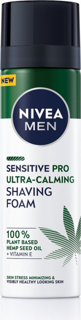 Pianka do golenia Nivea Men Sensitive Pro Ultra-Calming Shaving Foam z olejem z nasion konopnych 200 ml (5900017080598) - obraz 1