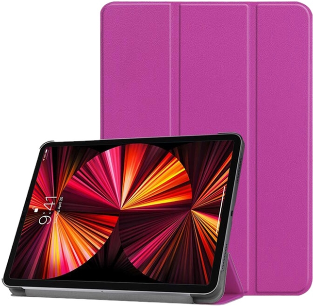 Etui z klapką iLike Tri-Fold Eco-Leather Stand Case do Samsung Galaxy Tab A9 8.7'' Purple (ILK-TRC-S5-PU) - obraz 1