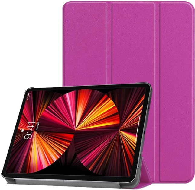 Etui z klapką iLike Tri-Fold Eco-Leather Stand Case do Samsung Galaxy Tab S6 Lite 10.4'' Purple (ILK-TRC-S7-PU) - obraz 1