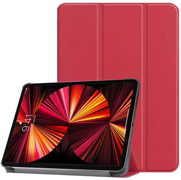 Etui z klapką iLike Tri-Fold Eco-Leather Stand Case do Samsung Galaxy Tab S9 FE Plus 12.4" Coral Pink (ILK-TRC-S14-CP) - obraz 1
