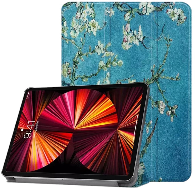 Etui z klapką iLike Tri-Fold Eco-Leather Stand Case do Samsung Galaxy Tab S9 Plus 12.4'' Sakura (ILK-TRC-S11-SA) - obraz 1