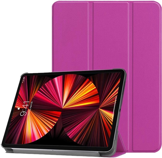 Etui z klapką iLike Tri-Fold Eco-Leather Stand Case do Samsung Galaxy Tab S9 Ultra 14.6" Purple (ILK-TRC-S12-PU) - obraz 1