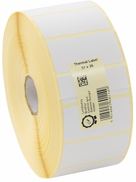 Термотрансферні етикетки Brother Thermal Label 51 x 26 мм White (LDE1E026051127P) - зображення 1