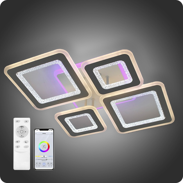 Люстра светодиодная 517 Xlight RGB с пультом 124Вт Белый (01985) - изображение 1