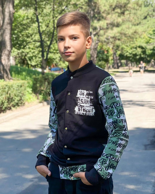 Бомбер для хлопчика (підлітковий) Носи своє 164 Зелений (p-6927-98759) 