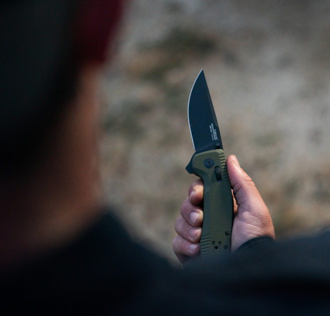 Розкладний ніж SOG TAC XR, OD Green/Straight Edge (SOG 12-38-02--41) - зображення 7