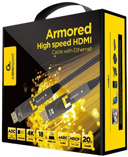 Kabel Gembird HDMI - HDMI 30 m Czarny (CCAP-HDMIDD-AOC-30M) - obraz 2