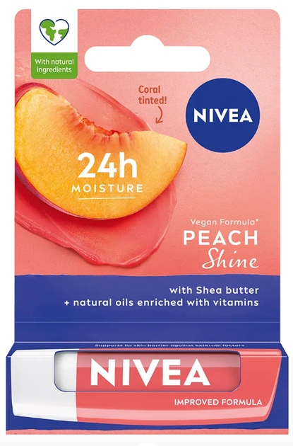 Бальзам для губ Nivea Peach Shine 4.8 г (9005800366258) - зображення 1