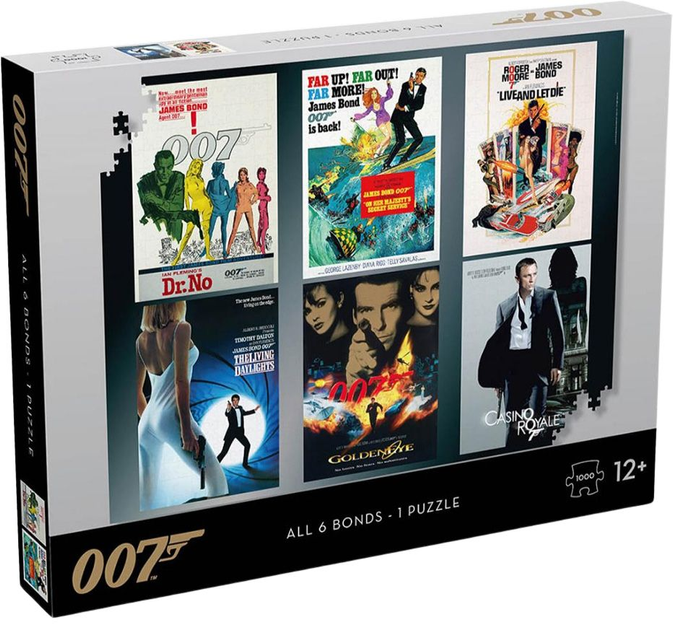 Puzzle Winning Moves JAMES BOND 007 Actor Debut Poster 1000 pcs (5036905043106) - obraz 1