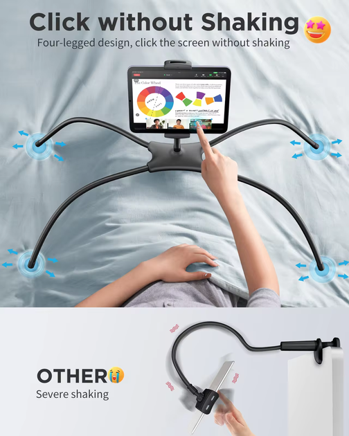 Гнучкий тримач для телефону павук VHG IVY Q2T, Black Holder Adjustable Tablet Stand - изображение 2
