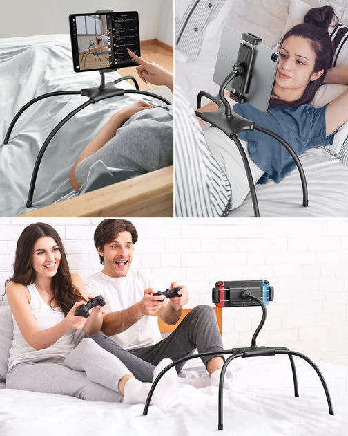 Гнучкий тримач для телефону павук VHG IVY Q2T, Black Holder Adjustable Tablet Stand - изображение 6