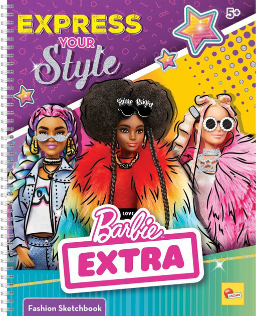 Скетчбук для малювання Lisciani Barbie Extra Express Your Style (9788833512679) - зображення 1
