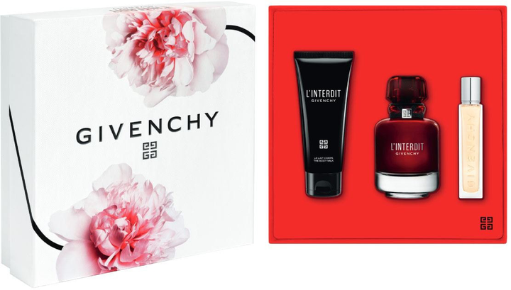 Набір для жінок Givenchy L'interdit Rouge Парфумована вода 80 мл + Молочко для тіла 75 мл + Парфумована вода 12.5 мл (3274872454019) - зображення 2