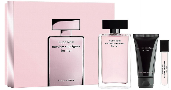 Zestaw damski Narciso Rodriguez Ladies Musc Noir Woda perfumowana 100 ml + Lotion do ciała 50 ml + Mini spray do ciała 10 ml (3423222092498) - obraz 2