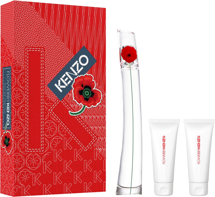 Zestaw damski Kenzo Flower Woda perfumowana 100 ml + Lotion do ciała 75 ml + Żel pod prysznic 75 ml (3274872454590) - obraz 1