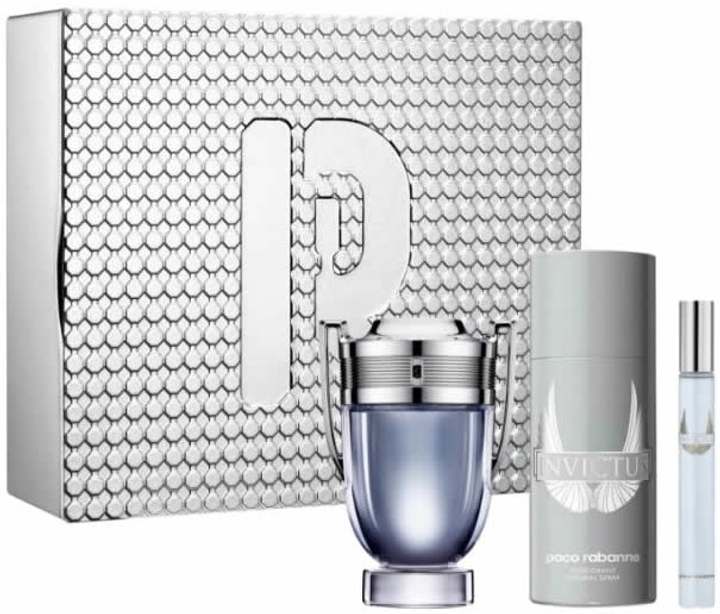 Zestaw męski Paco Rabanne Invictus Woda toaletowa 100 ml + 10 ml + Dezodorant 150 ml (3349668628209) - obraz 1